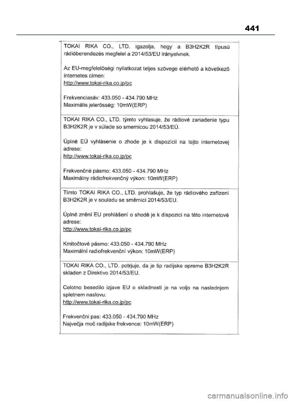 TOYOTA AYGO X 2022  Instrukcja obsługi (in Polish) 441
60 Aygo X OM99V08E  2/1/22  14:26  Page 441 