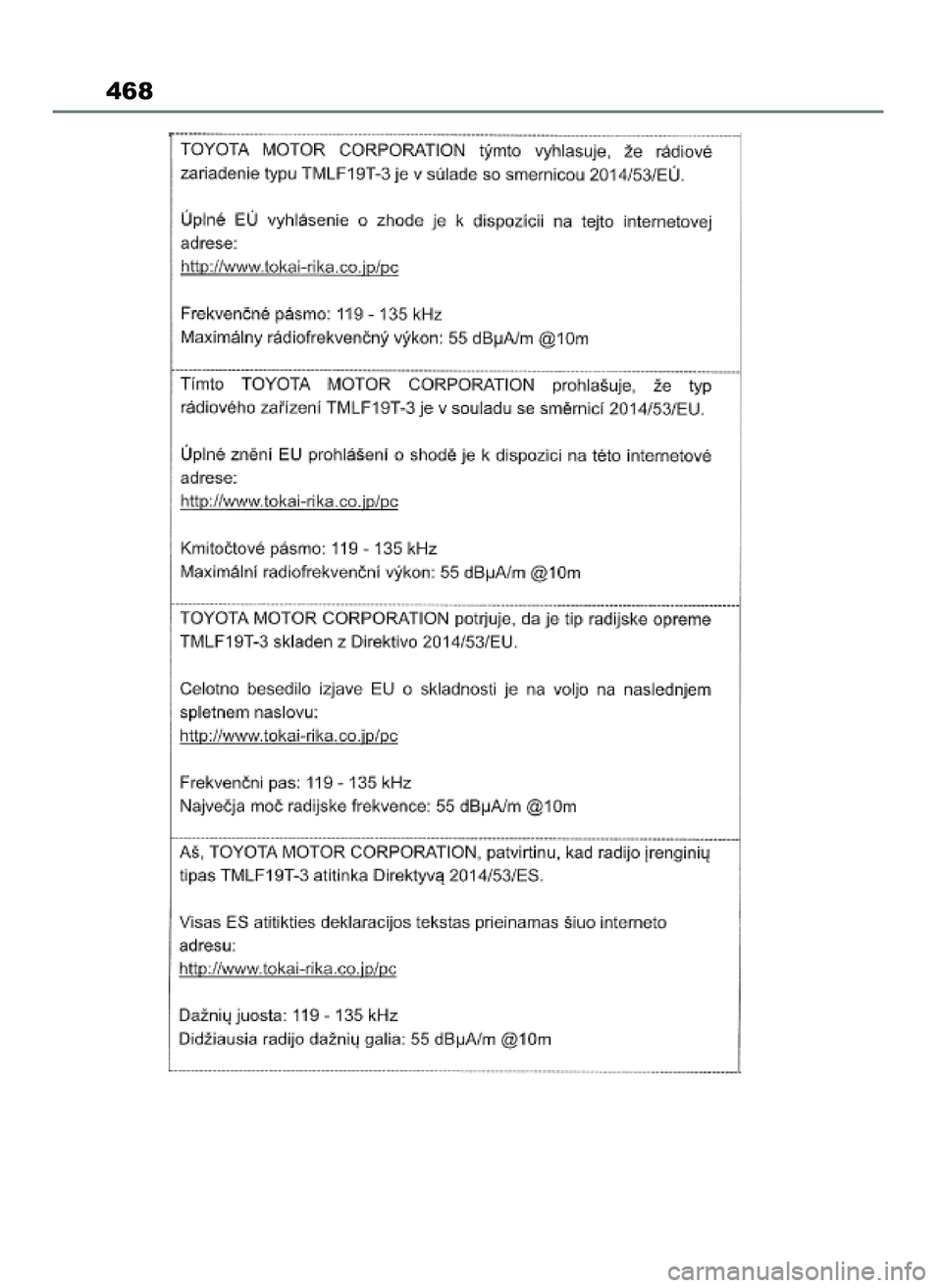 TOYOTA AYGO X 2022  Instrukcja obsługi (in Polish) 468
60 Aygo X OM99V08E  2/1/22  14:26  Page 468 