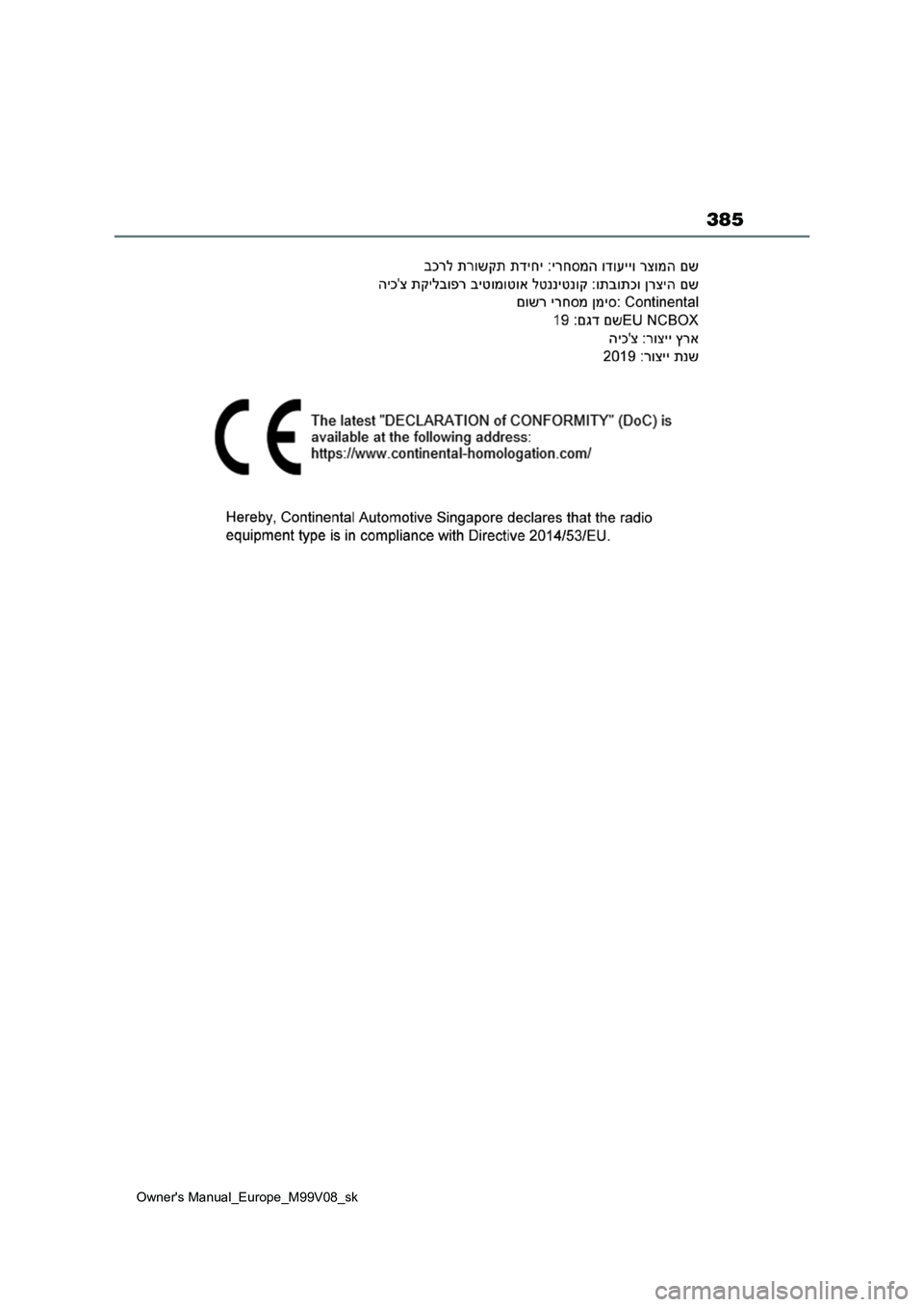 TOYOTA AYGO X 2022 Návod na použitie (in Slovakian) 385
Owner's Manual_Europe_M99V08_sk TOYOTA AYGO X 2022 Návod na použitie (in Slovakian) 385
Owner's Manual_Europe_M99V08_sk