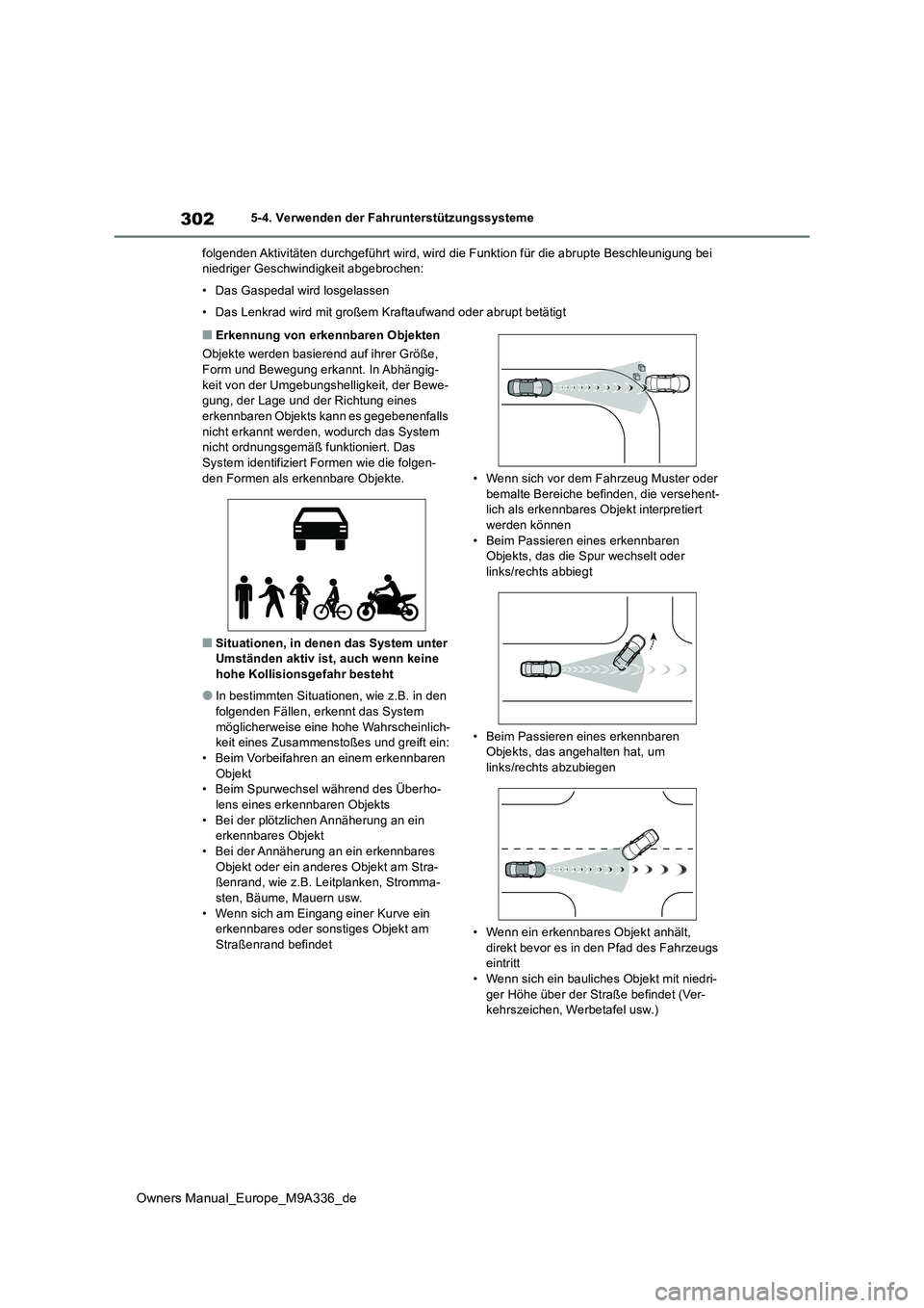 TOYOTA BZ4X 2022 Betriebsanleitungen (in German) 302
Owners Manual_Europe_M9A336_de
5-4. Verwenden der Fahrunterstützungssysteme
folgenden Aktivitäten durchgeführt wird, wird die Funktion für die abrupte Beschleunigung bei niedriger Geschwind TOYOTA BZ4X 2022 Betriebsanleitungen (in German) 302
Owners Manual_Europe_M9A336_de
5-4. Verwenden der Fahrunterstützungssysteme
folgenden Aktivitäten durchgeführt wird, wird die Funktion für die abrupte Beschleunigung bei niedriger Geschwind