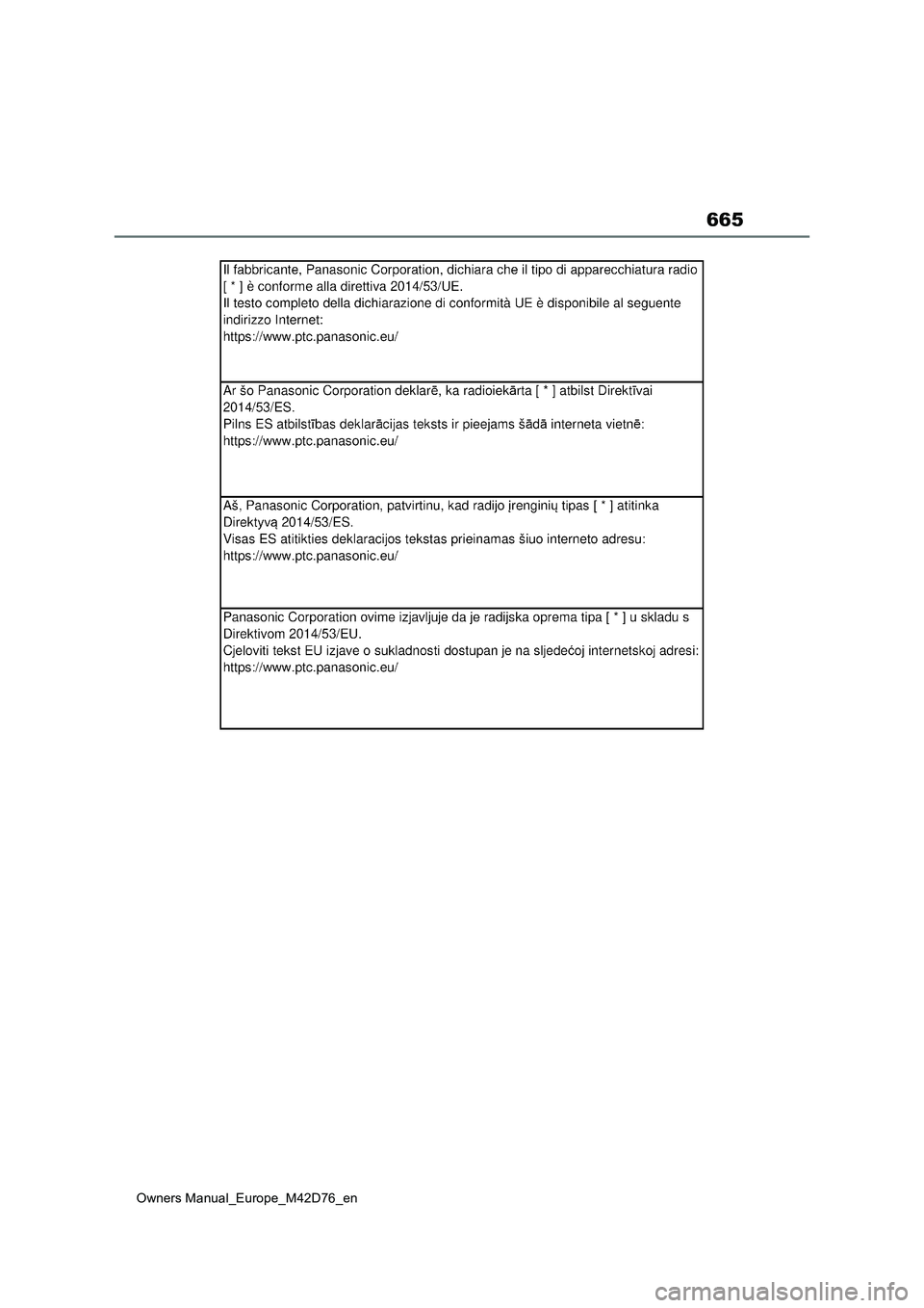TOYOTA BZ4X 2022  Owners Manual (in English) 665
Owners Manual_Europe_M42D76_en 