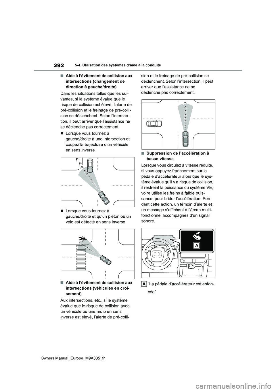 TOYOTA BZ4X 2022 Notices Demploi (in French) 292
Owners Manual_Europe_M9A335_fr
5-4. Utilisation des systèmes d’aide à la conduite
■Aide à l’évitement de collision aux
intersections (changement de
direction à gauche/droite)
Dans l TOYOTA BZ4X 2022 Notices Demploi (in French) 292
Owners Manual_Europe_M9A335_fr
5-4. Utilisation des systèmes d’aide à la conduite
■Aide à l’évitement de collision aux
intersections (changement de
direction à gauche/droite)
Dans l