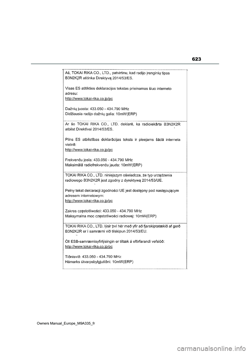 TOYOTA BZ4X 2022 Notices Demploi (in French) 623
Owners Manual_Europe_M9A335_fr TOYOTA BZ4X 2022 Notices Demploi (in French) 623
Owners Manual_Europe_M9A335_fr
