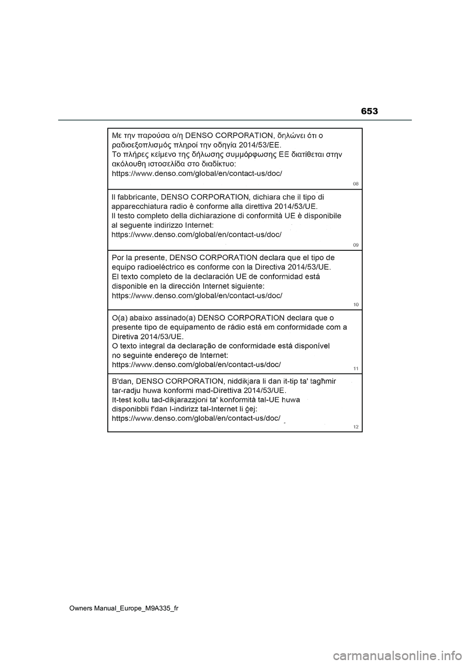 TOYOTA BZ4X 2022 Notices Demploi (in French) 653
Owners Manual_Europe_M9A335_fr TOYOTA BZ4X 2022 Notices Demploi (in French) 653
Owners Manual_Europe_M9A335_fr