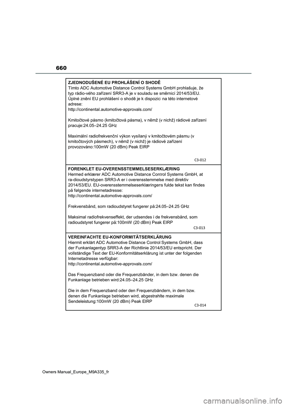 TOYOTA BZ4X 2022 Notices Demploi (in French) 660
Owners Manual_Europe_M9A335_fr TOYOTA BZ4X 2022 Notices Demploi (in French) 660
Owners Manual_Europe_M9A335_fr