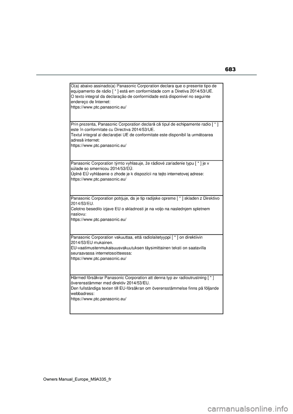 TOYOTA BZ4X 2022 Notices Demploi (in French) 683
Owners Manual_Europe_M9A335_fr TOYOTA BZ4X 2022 Notices Demploi (in French) 683
Owners Manual_Europe_M9A335_fr