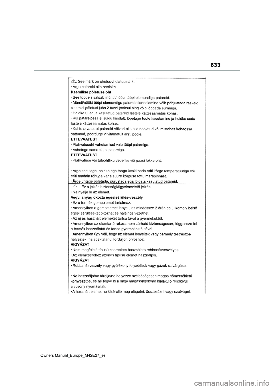 TOYOTA BZ4X 2022  Manuale de Empleo (in Spanish) 633
Owners Manual_Europe_M42E27_es 