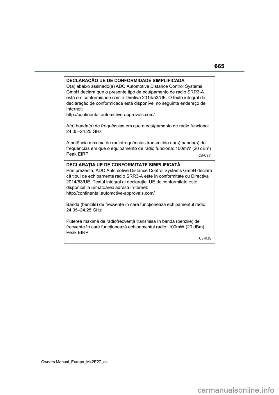 TOYOTA BZ4X 2022  Manuale de Empleo (in Spanish) 665
Owners Manual_Europe_M42E27_es 
