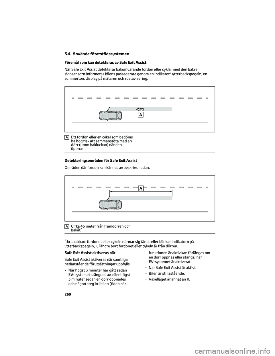 TOYOTA BZ4X 2022 Bruksanvisningar (in Swedish) Föremål som kan detekteras av Safe Exit Assist
När Safe Exit Assist detekterar bakomvarande fordon eller cyklar med den bakre
sidosensorn informeras bilens passagerare genom en indikator i ytterbac TOYOTA BZ4X 2022 Bruksanvisningar (in Swedish) Föremål som kan detekteras av Safe Exit Assist
När Safe Exit Assist detekterar bakomvarande fordon eller cyklar med den bakre
sidosensorn informeras bilens passagerare genom en indikator i ytterbac