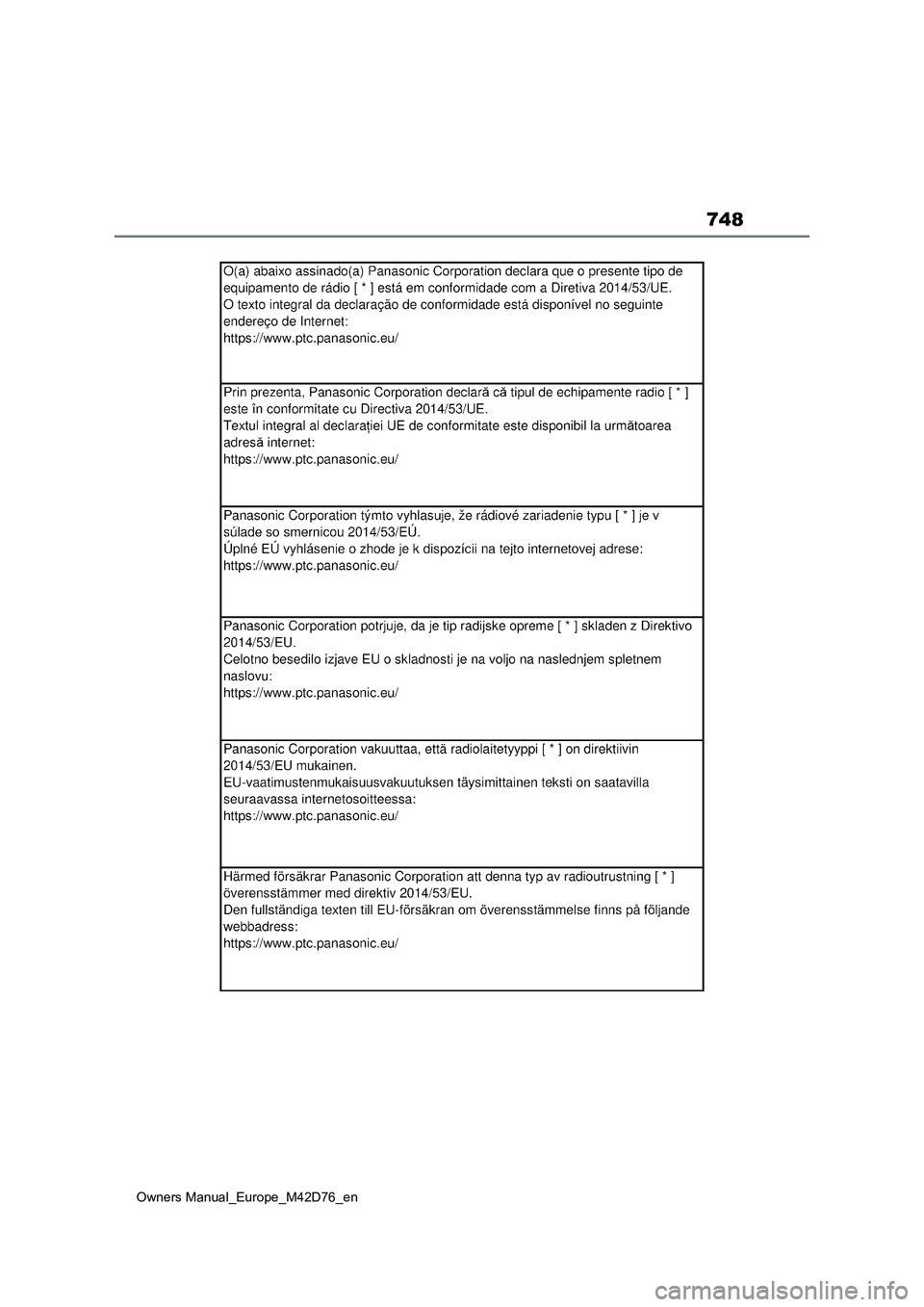 TOYOTA BZ4X 2022 ΟΔΗΓΌΣ ΧΡΉΣΗΣ (in Greek) 748
Owners Manual_Europe_M42D76_en TOYOTA BZ4X 2022 ΟΔΗΓΌΣ ΧΡΉΣΗΣ (in Greek) 748
Owners Manual_Europe_M42D76_en
