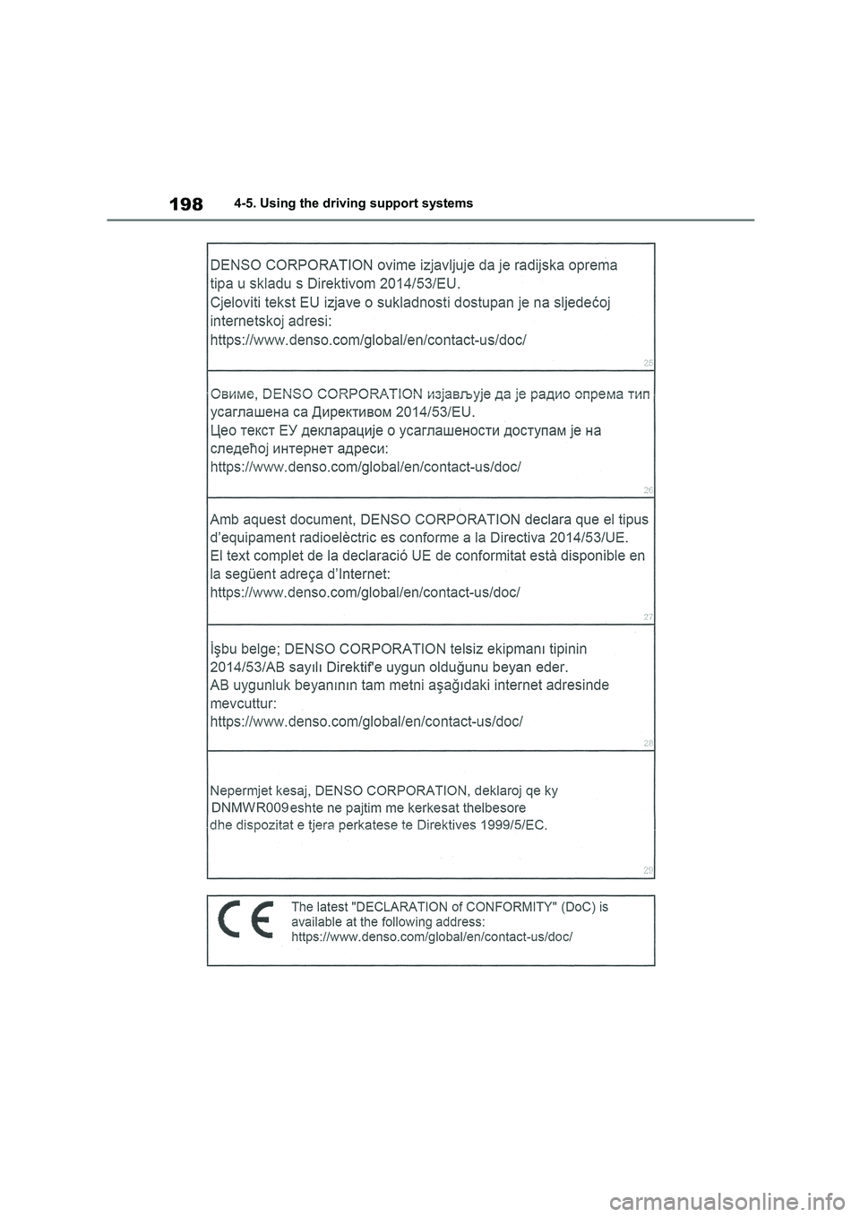 TOYOTA COROLLA 2022  Owners Manual (in English) 1984-5. Using the driving support systems 