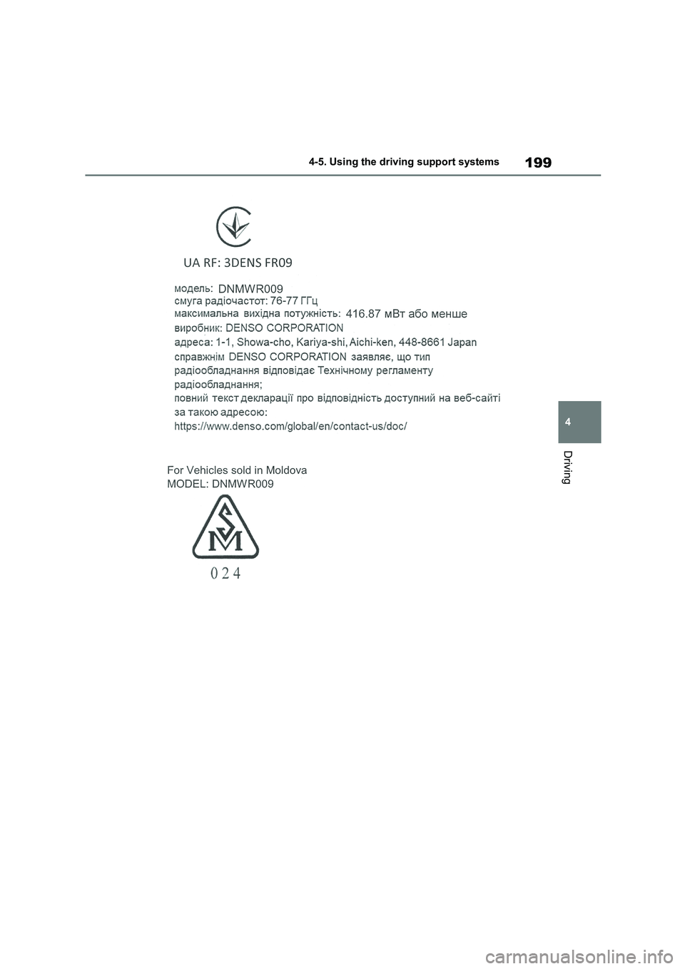 TOYOTA COROLLA 2022 Owners Manual (in English) 199
4
4-5. Using the driving support systems
Driving TOYOTA COROLLA 2022 Owners Manual (in English) 199
4
4-5. Using the driving support systems
Driving