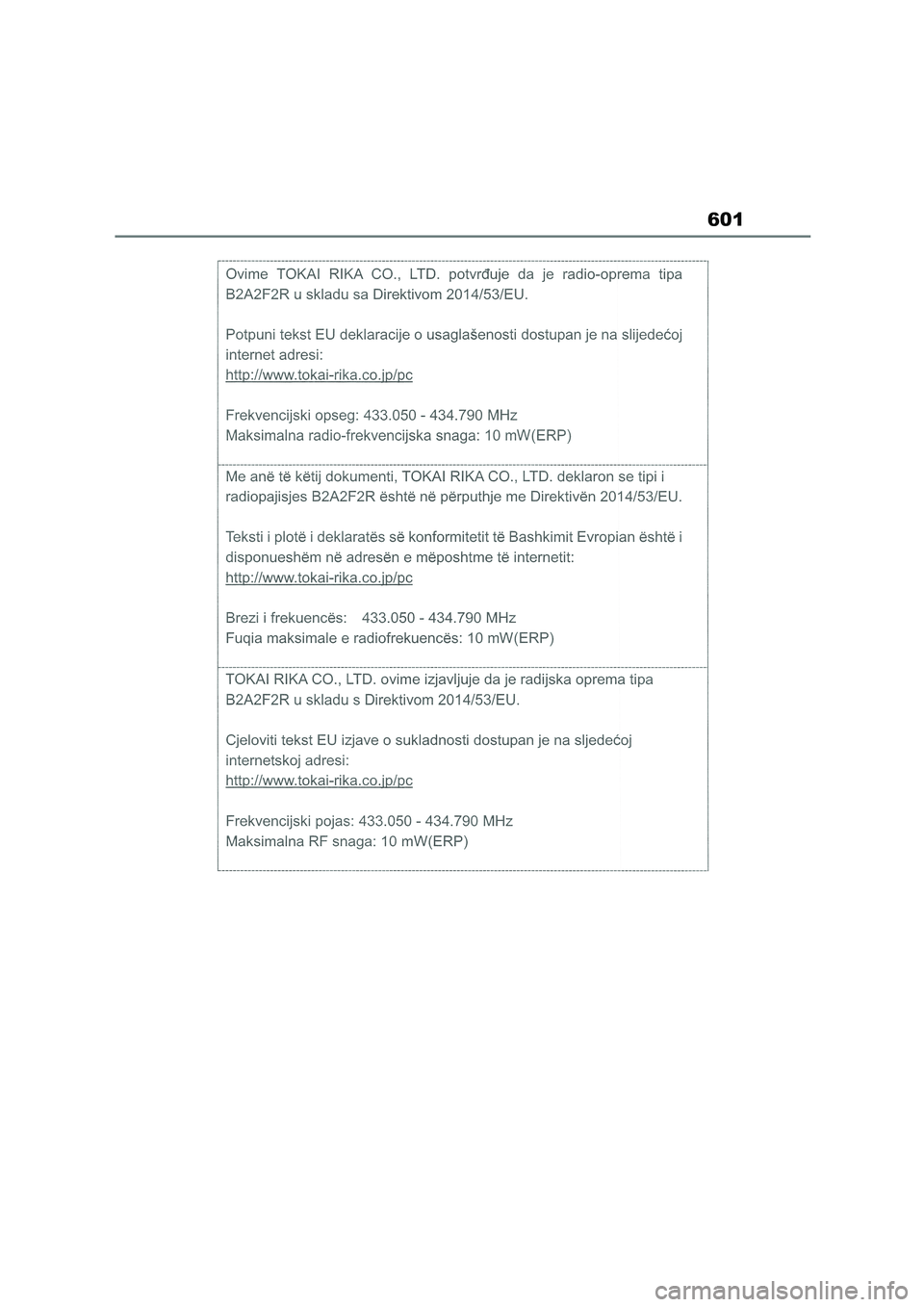 TOYOTA COROLLA 2022 Owners Manual (in English) 601 TOYOTA COROLLA 2022 Owners Manual (in English) 601