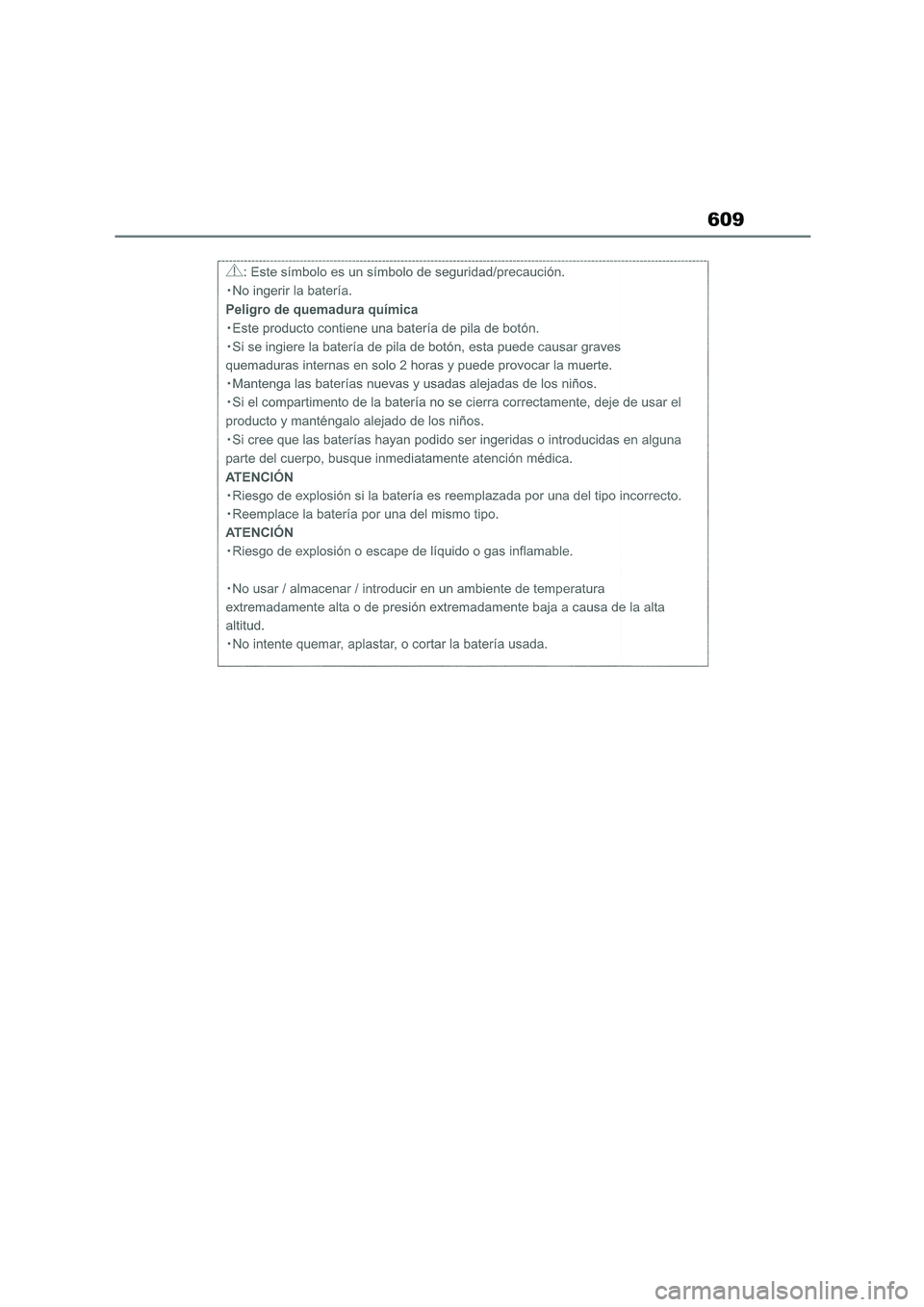 TOYOTA COROLLA 2022  Owners Manual (in English) 609 