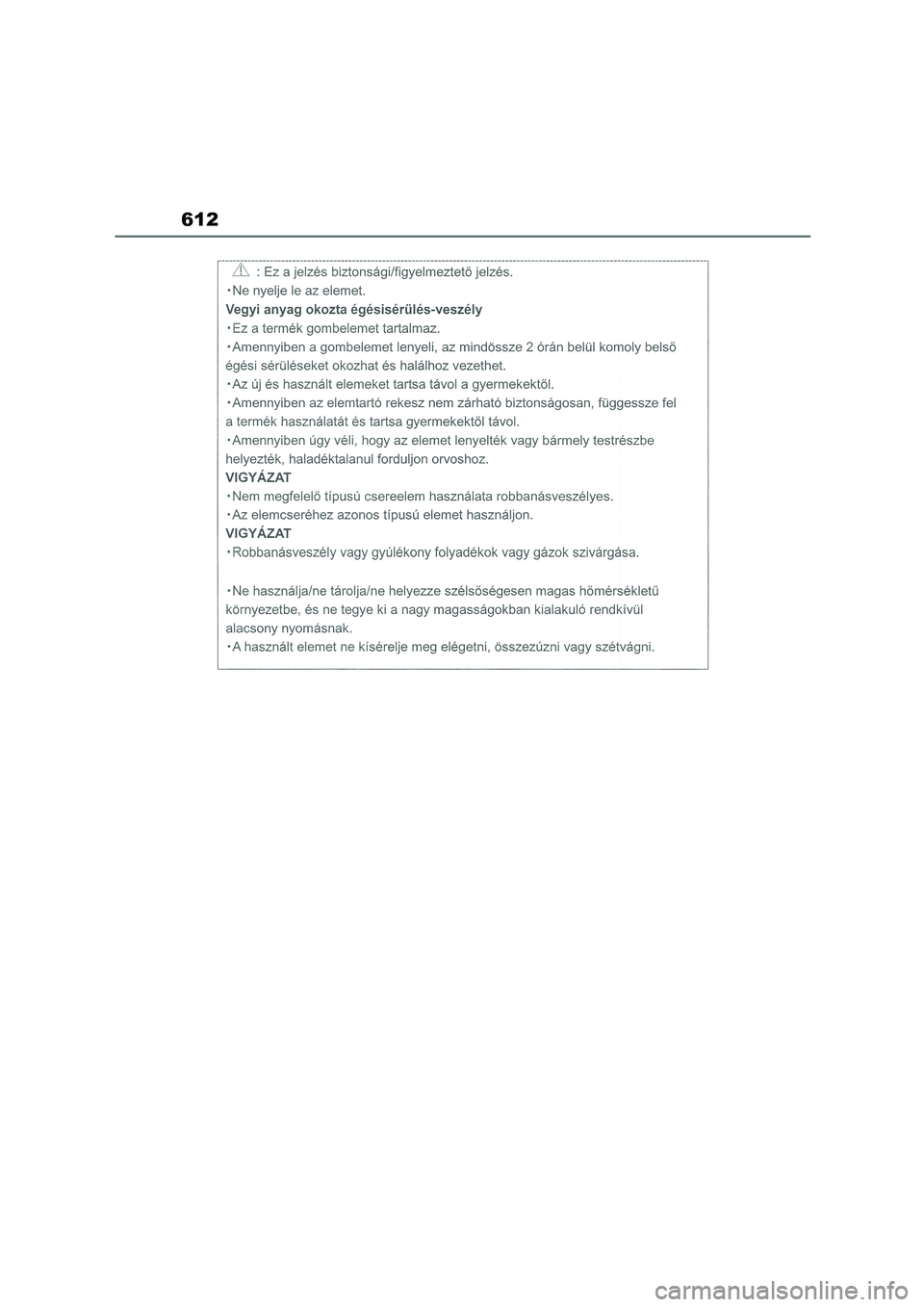 TOYOTA COROLLA 2022  Owners Manual (in English) 612 