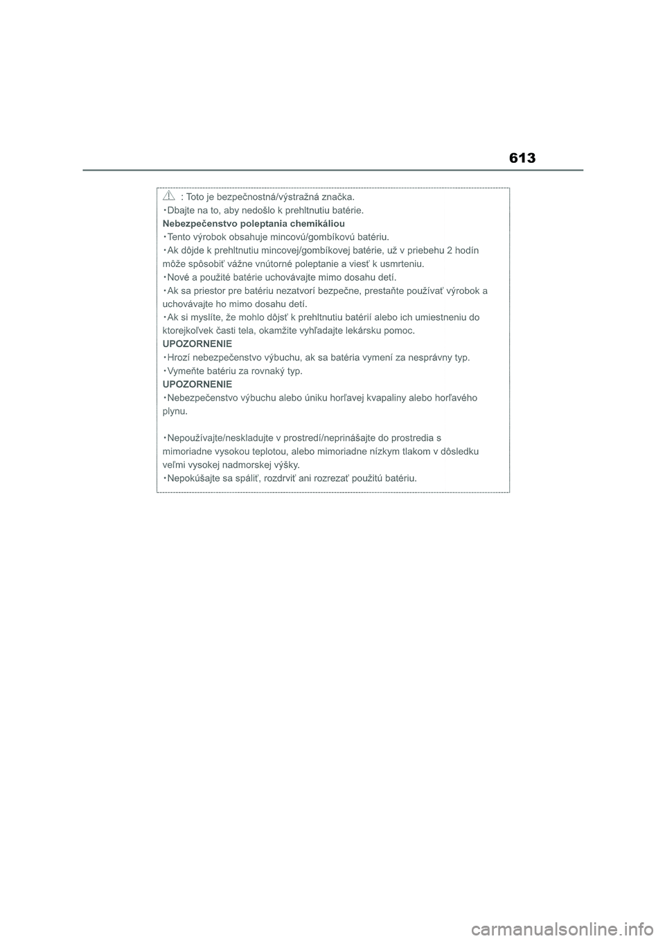 TOYOTA COROLLA 2022  Owners Manual (in English) 613 