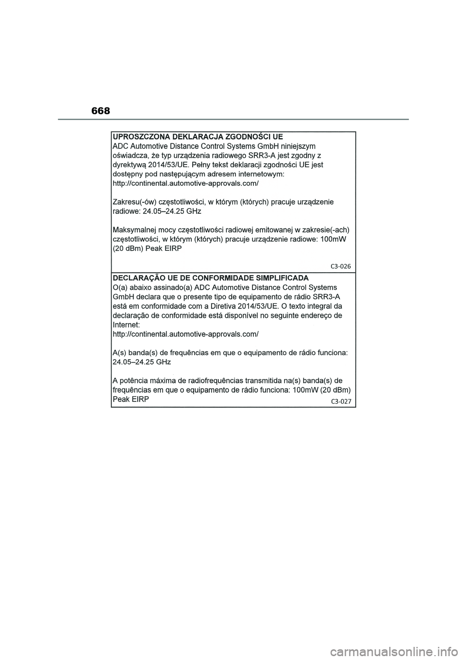 TOYOTA COROLLA 2022  Owners Manual (in English) 668 