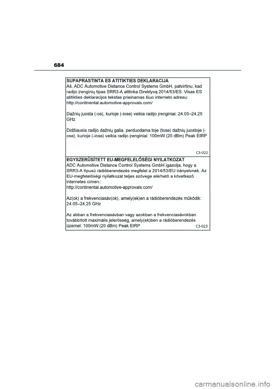 TOYOTA COROLLA 2022  Notices Demploi (in French) 684 