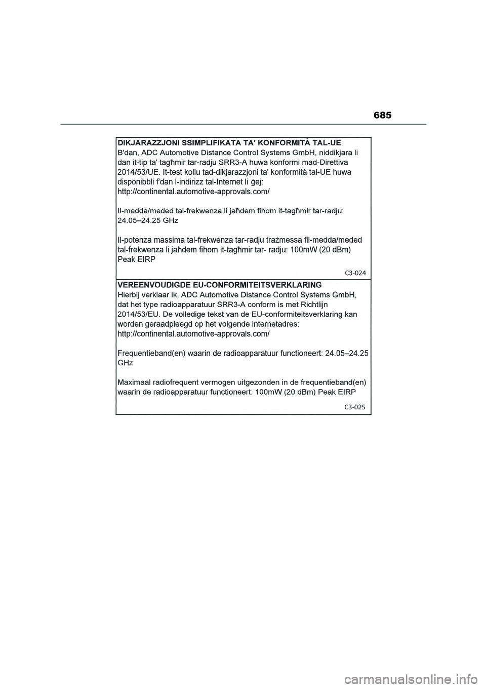 TOYOTA COROLLA 2022  Notices Demploi (in French) 685 