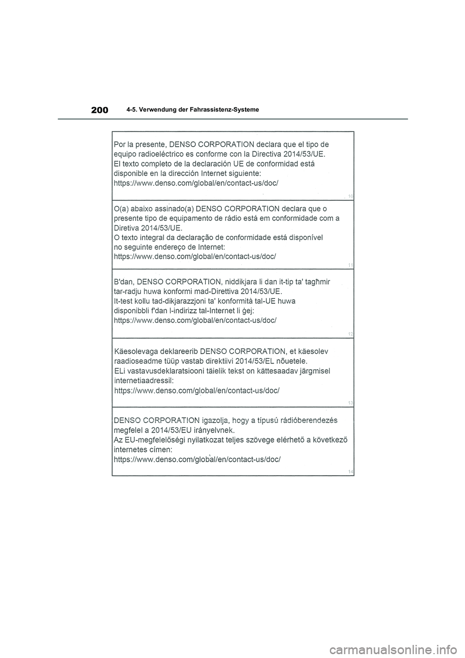 TOYOTA COROLLA 2022 Betriebsanleitungen (in German) 2004-5. Verwendung der Fahrassistenz-Systeme TOYOTA COROLLA 2022 Betriebsanleitungen (in German) 2004-5. Verwendung der Fahrassistenz-Systeme