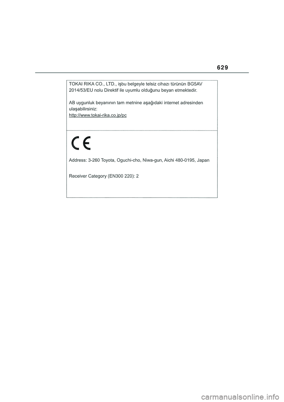 TOYOTA COROLLA HATCHBACK 2022  Manual de utilização (in Portuguese) 629 