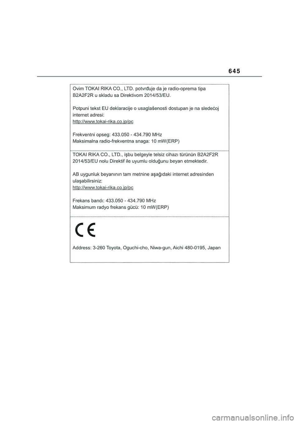 TOYOTA COROLLA HATCHBACK 2022  Manual de utilização (in Portuguese) 645 