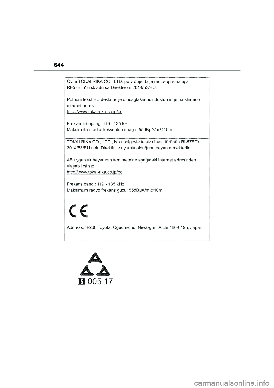TOYOTA COROLLA HATCHBACK 2022 Manuale de Empleo (in Spanish) 644 TOYOTA COROLLA HATCHBACK 2022 Manuale de Empleo (in Spanish) 644