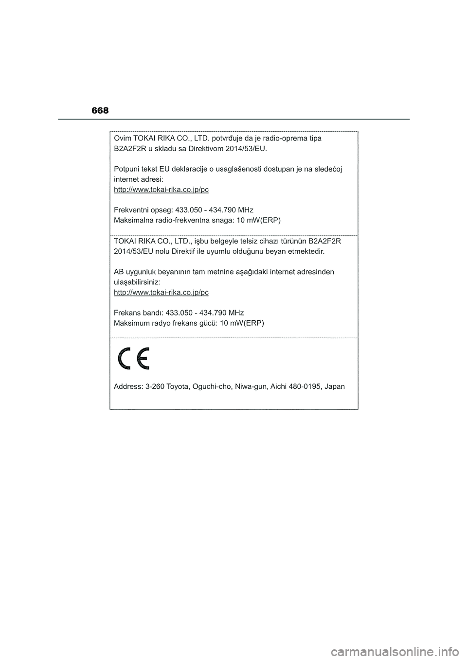 TOYOTA COROLLA HATCHBACK 2022 Manuale de Empleo (in Spanish) 668 TOYOTA COROLLA HATCHBACK 2022 Manuale de Empleo (in Spanish) 668