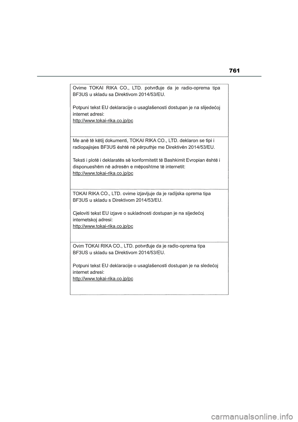 TOYOTA COROLLA HATCHBACK 2022  Manuale de Empleo (in Spanish) 761 