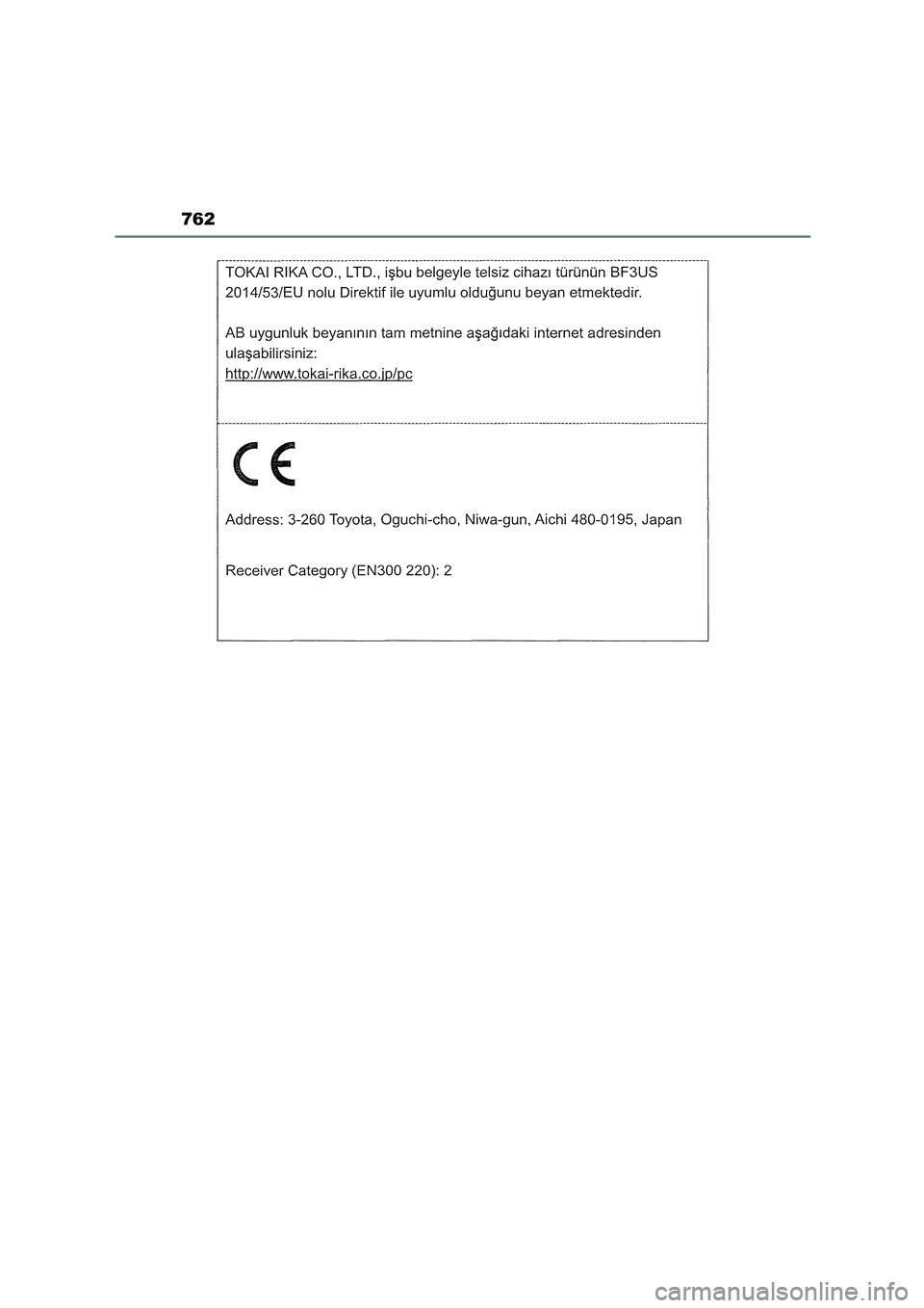 TOYOTA COROLLA HATCHBACK 2022  Manuale de Empleo (in Spanish) 762 