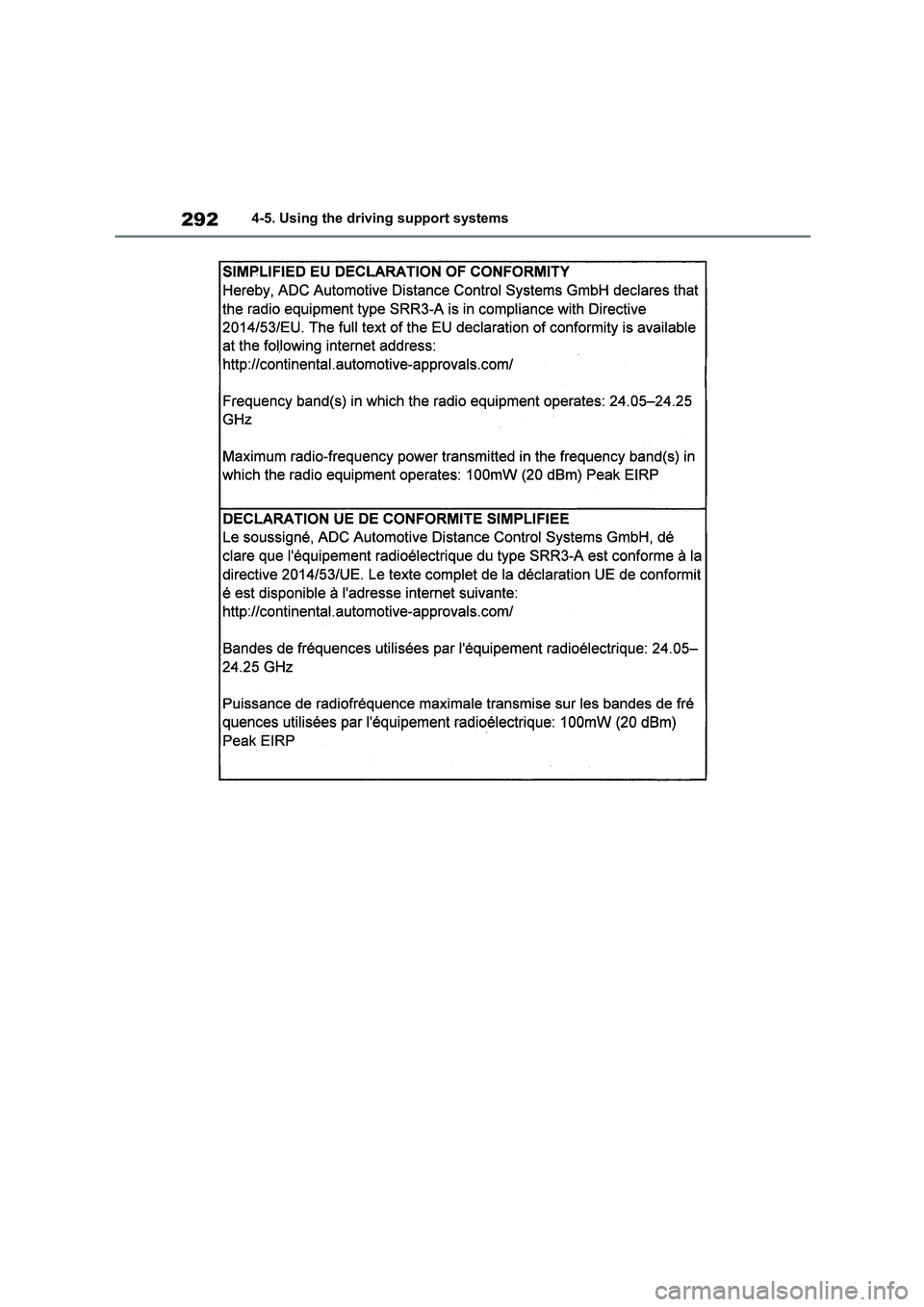 TOYOTA COROLLA HATCHBACK 2022 Owners Manual (in English) 2924-5. Using the driving support systems TOYOTA COROLLA HATCHBACK 2022 Owners Manual (in English) 2924-5. Using the driving support systems