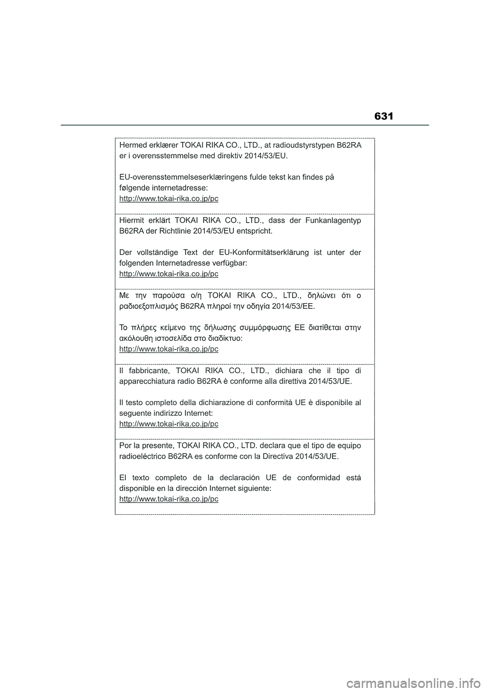 TOYOTA COROLLA HATCHBACK 2022 Owners Manual (in English) 631 TOYOTA COROLLA HATCHBACK 2022 Owners Manual (in English) 631