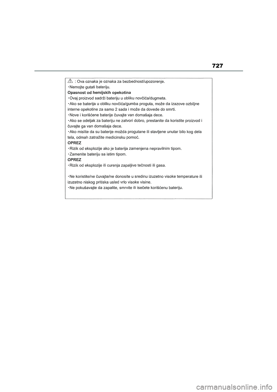 TOYOTA COROLLA HATCHBACK 2022 Owners Manual (in English) 727 TOYOTA COROLLA HATCHBACK 2022 Owners Manual (in English) 727