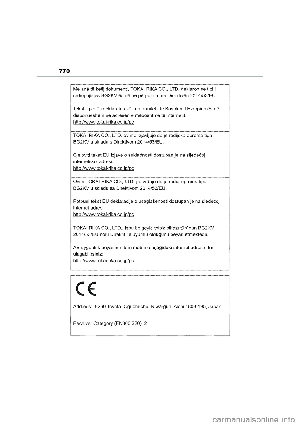 TOYOTA COROLLA HATCHBACK 2022  Notices Demploi (in French) 770 