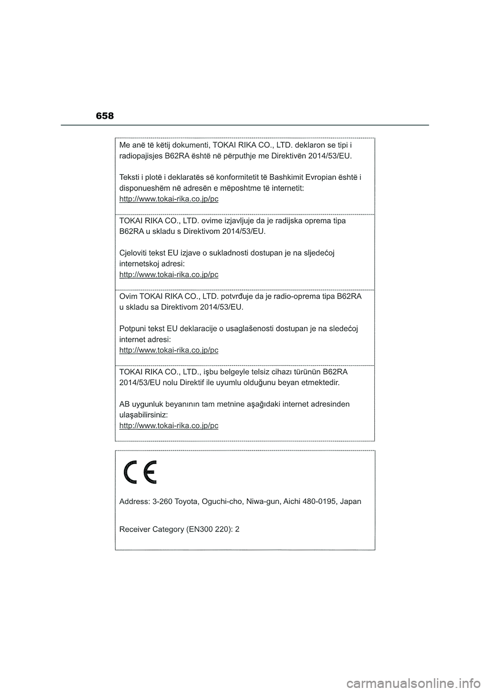 TOYOTA COROLLA HATCHBACK 2022  Betriebsanleitungen (in German) 658 