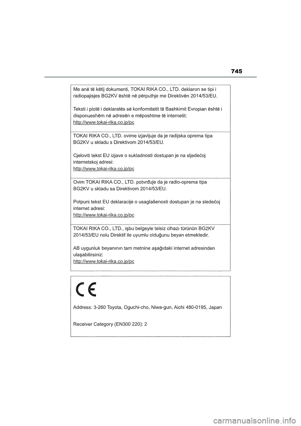 TOYOTA COROLLA HATCHBACK 2022  Instructieboekje (in Dutch) 745
COROLLA (TMUK)_OM_Europe_OM12Q83E_1_2201.book  Page 745  Wednesday, October 20, 2021  10:58 AM 