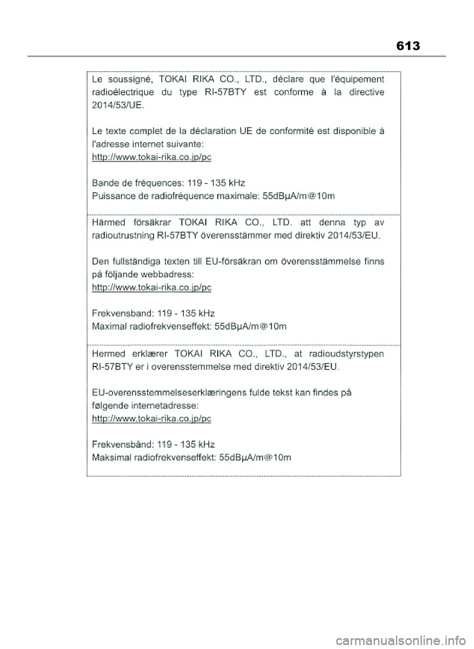 TOYOTA COROLLA HATCHBACK 2022 Instrukcja obsługi (in Polish) 613
65 Corolla TMUK OM12Q83E 1/11/22 1:23 PM Page 613 TOYOTA COROLLA HATCHBACK 2022 Instrukcja obsługi (in Polish) 613
65 Corolla TMUK OM12Q83E 1/11/22 1:23 PM Page 613