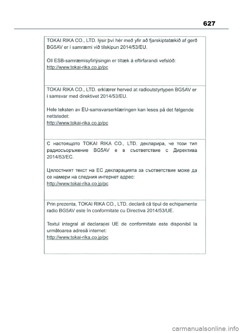 TOYOTA COROLLA HATCHBACK 2022 Instrukcja obsługi (in Polish) 627
65 Corolla TMUK OM12Q83E 1/11/22 1:23 PM Page 627 TOYOTA COROLLA HATCHBACK 2022 Instrukcja obsługi (in Polish) 627
65 Corolla TMUK OM12Q83E 1/11/22 1:23 PM Page 627