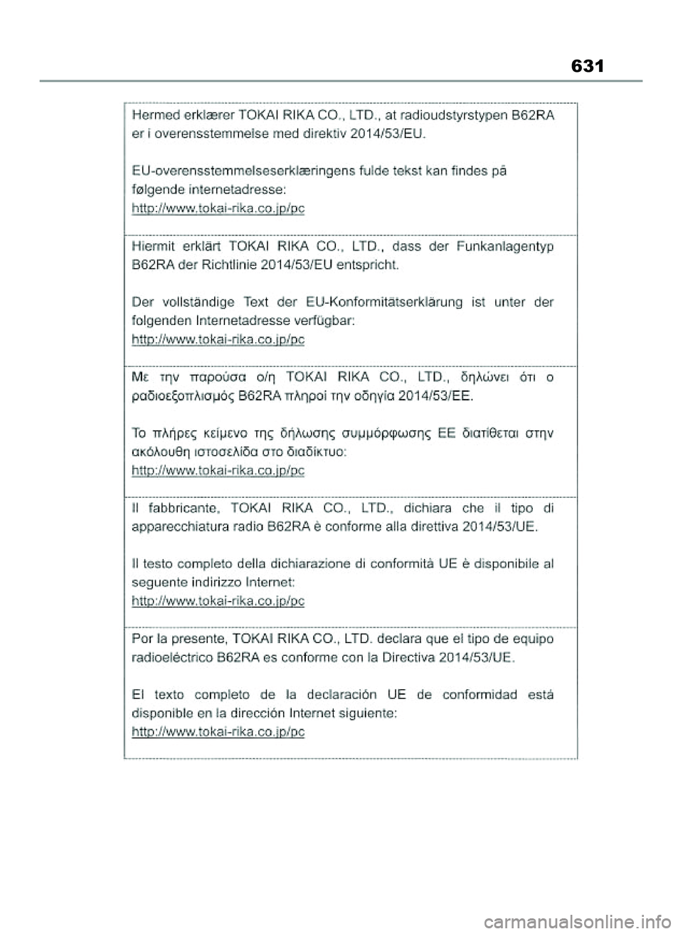 TOYOTA COROLLA HATCHBACK 2022 Instrukcja obsługi (in Polish) 631
65 Corolla TMUK OM12Q83E 1/11/22 1:24 PM Page 631 TOYOTA COROLLA HATCHBACK 2022 Instrukcja obsługi (in Polish) 631
65 Corolla TMUK OM12Q83E 1/11/22 1:24 PM Page 631