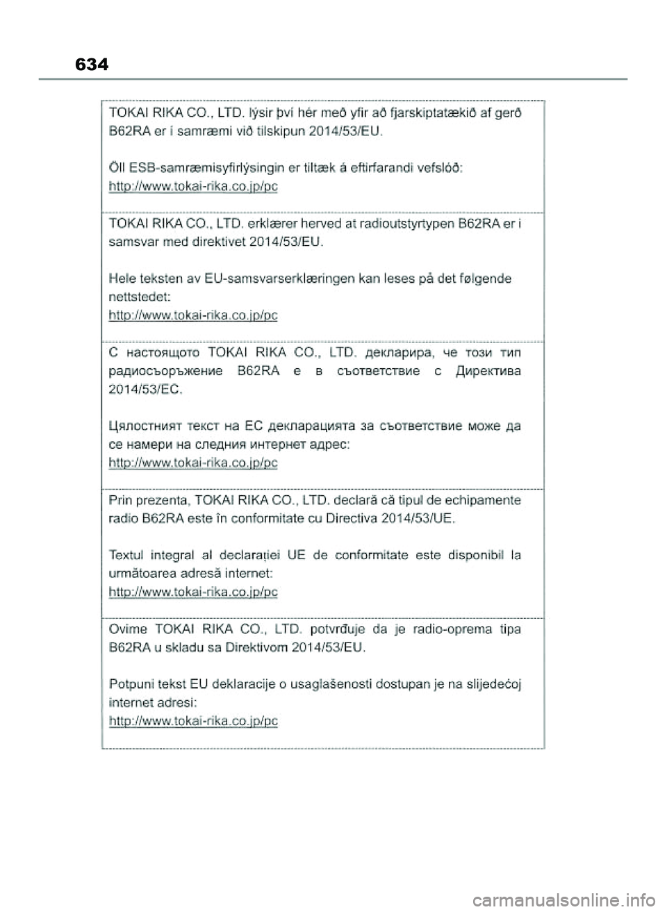 TOYOTA COROLLA HATCHBACK 2022 Instrukcja obsługi (in Polish) 634
65 Corolla TMUK OM12Q83E 1/11/22 1:24 PM Page 634 TOYOTA COROLLA HATCHBACK 2022 Instrukcja obsługi (in Polish) 634
65 Corolla TMUK OM12Q83E 1/11/22 1:24 PM Page 634