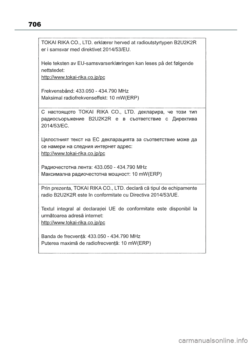 TOYOTA COROLLA HATCHBACK 2022 Instrukcja obsługi (in Polish) 706
65 Corolla TMUK OM12Q83E 1/11/22 1:26 PM Page 706 TOYOTA COROLLA HATCHBACK 2022 Instrukcja obsługi (in Polish) 706
65 Corolla TMUK OM12Q83E 1/11/22 1:26 PM Page 706