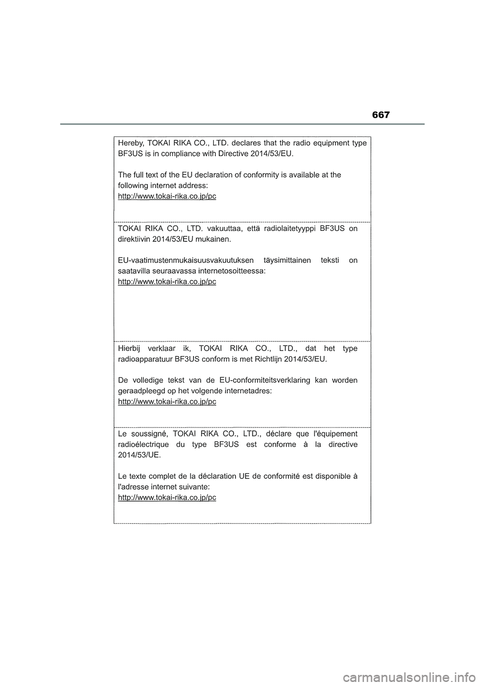 TOYOTA COROLLA HATCHBACK 2022  Manuale duso (in Italian) 667 