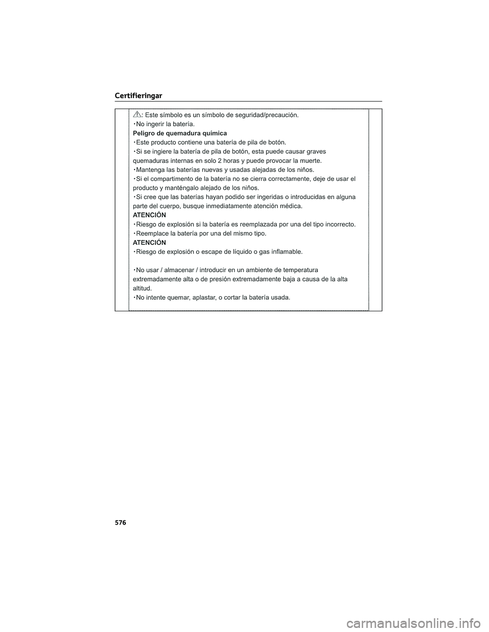 TOYOTA COROLLA HATCHBACK 2022  Bruksanvisningar (in Swedish) Certifieringar
576 