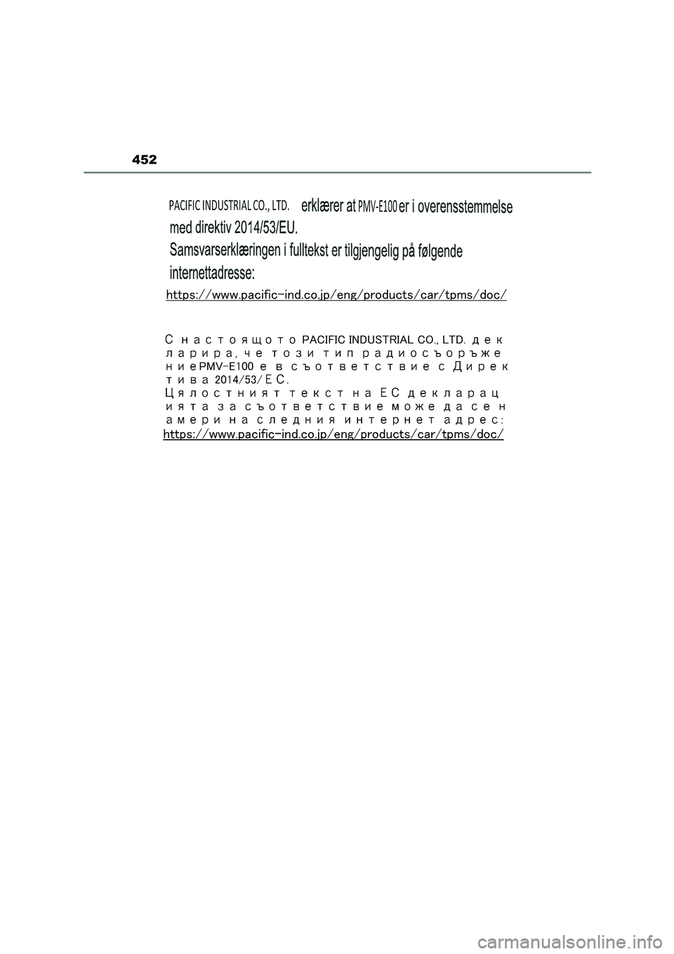 TOYOTA GR86 2022  Manuale duso (in Italian) 452 