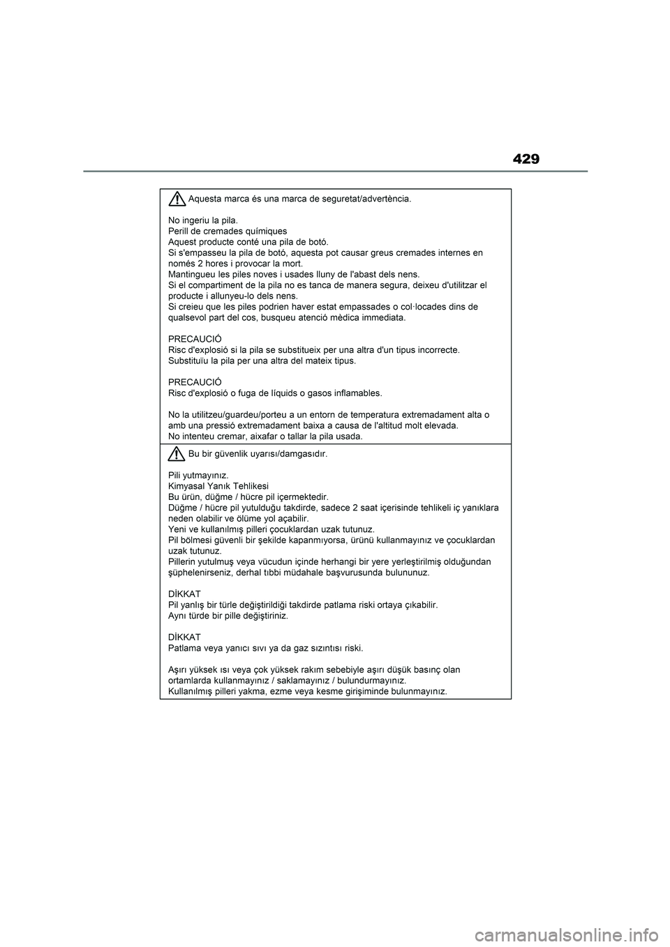 TOYOTA GR86 2022 Owners Manual (in English) (582 Pages), Page 440 429