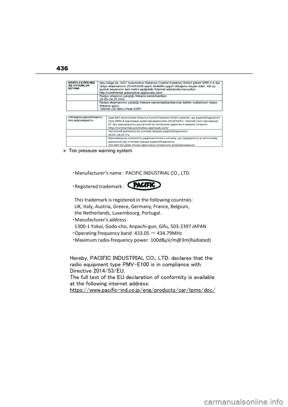 TOYOTA GR86 2022 Owners Manual (in English) (582 Pages), Page 440 429