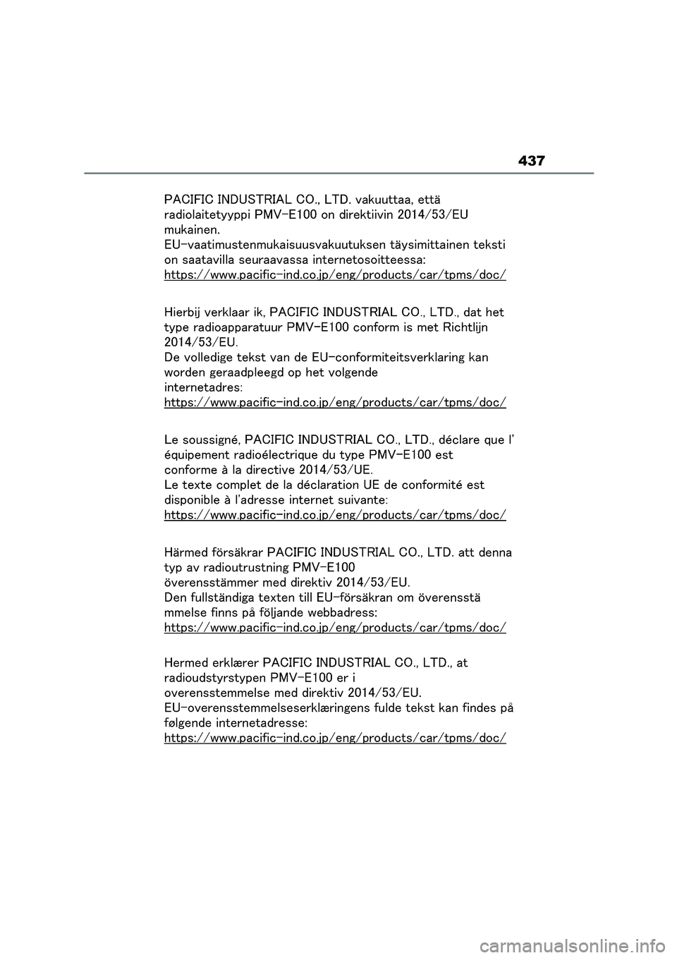 TOYOTA GR86 2022 Owners Manual (in English) (582 Pages), Page 440 429
