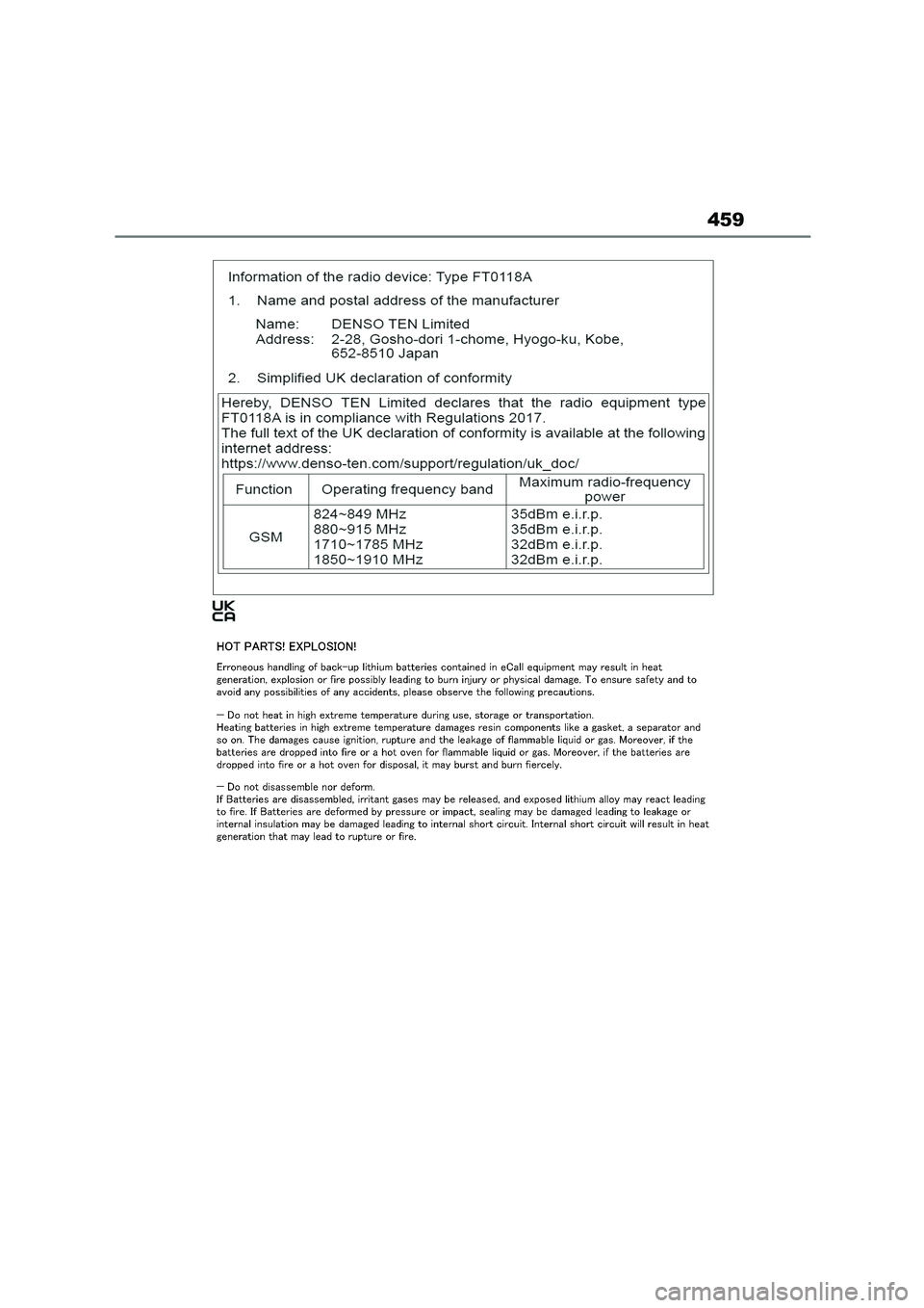 TOYOTA GR86 2022 Owners Manual (in English) (582 Pages), Page 470 459