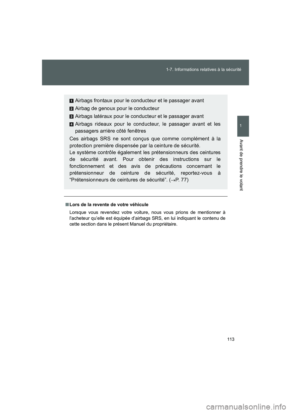 TOYOTA GT86 2016 Notices Demploi (in French) 113 1-7. Informations relatives à la sécurité
1
Avant de prendre le volant
FT86_EK
■Lors de la revente de votre véhicule
Lorsque vous revendez votre voiture, nous vous prions de mentionner à
l TOYOTA GT86 2016 Notices Demploi (in French) 113 1-7. Informations relatives à la sécurité
1
Avant de prendre le volant
FT86_EK
■Lors de la revente de votre véhicule
Lorsque vous revendez votre voiture, nous vous prions de mentionner à
l