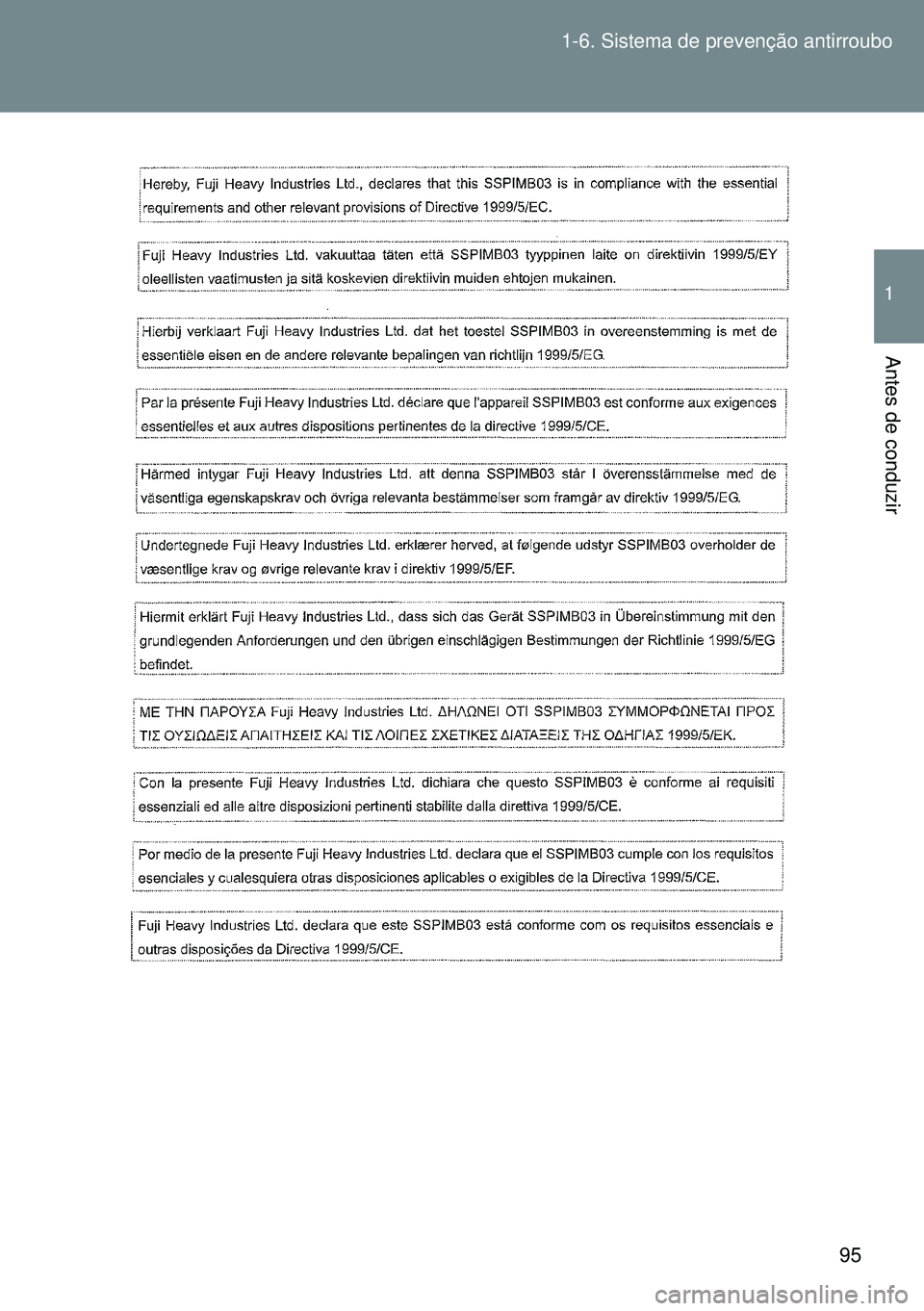 TOYOTA GT86 2016  Manual de utilização (in Portuguese) 95 1-6. Sistema de prevenção antirroubo
1
Antes de conduzir 